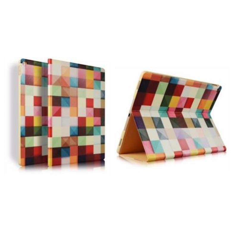iPad 2 / 3 / 4 hoes hoesje case Kleurrijk patroon Blokjes