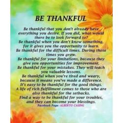 Dankbaarheid - Be Thankful