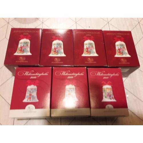 Te koop 7x Hutschenreuther kerst klokjes