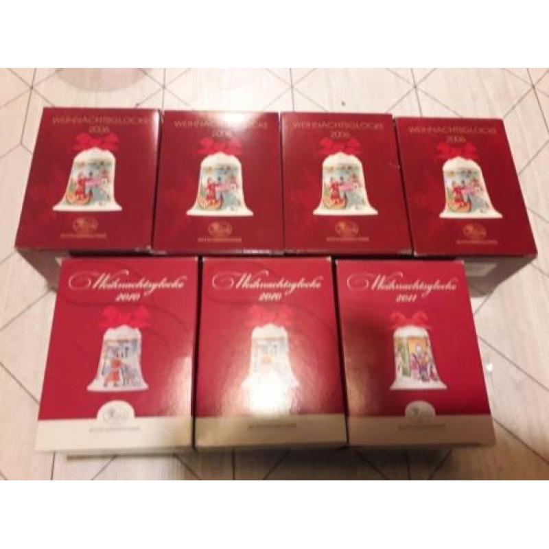 Te koop 7x Hutschenreuther kerst klokjes