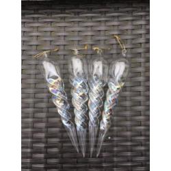 4 Kerstballen ( pegels)parelmoer