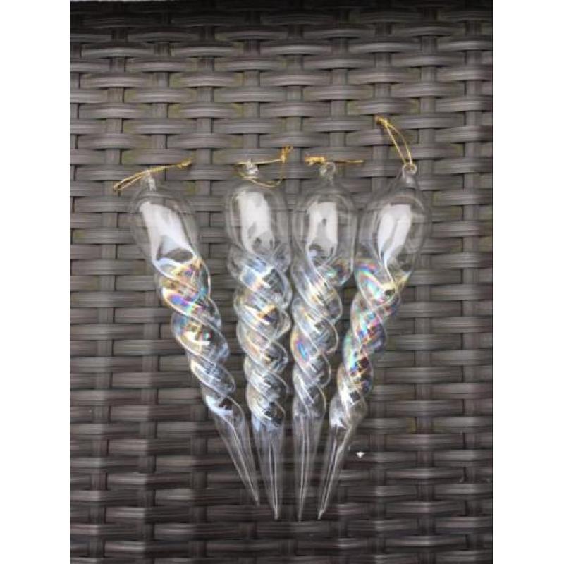4 Kerstballen ( pegels)parelmoer