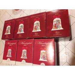 Te koop 7x Hutschenreuther kerst klokjes