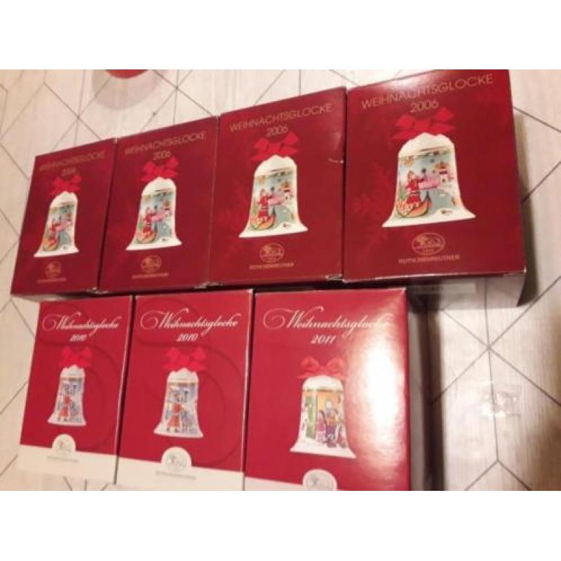 Te koop 7x Hutschenreuther kerst klokjes