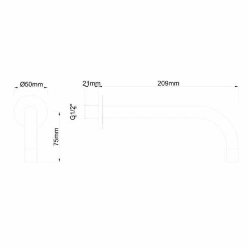 Wastafelkraan Wiesbaden 18mm SLIM Uitloop Rond 20,9 cm Ma...