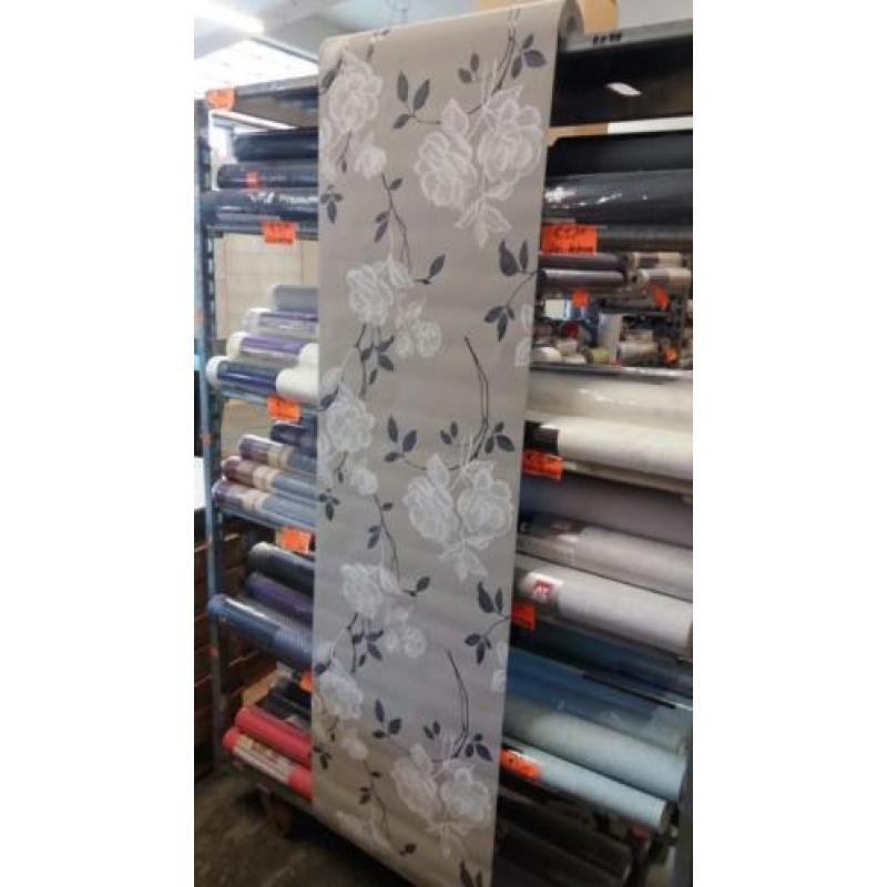 Zwart wit grijs vliesbehang €6,50 op=op