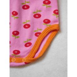 (B9) SALE! Roze rompertje met oranje bies