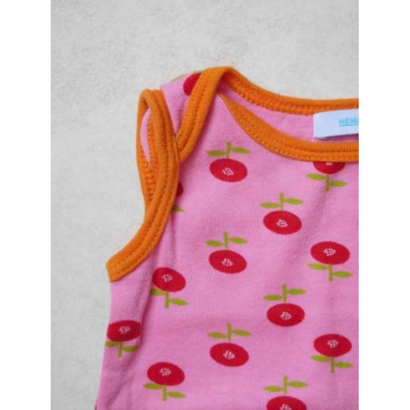 (B9) SALE! Roze rompertje met oranje bies