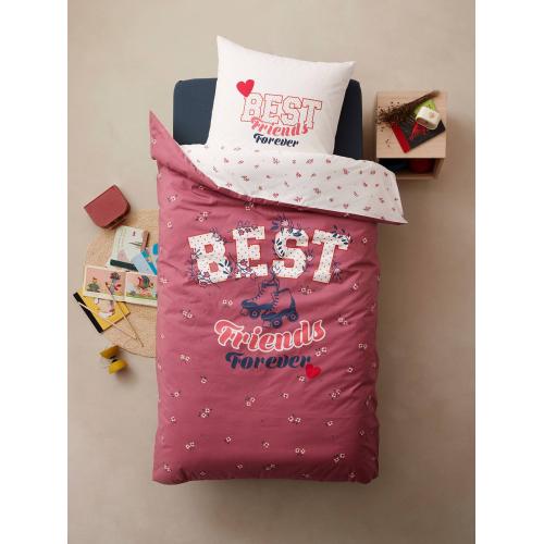 Set dekbedhoes + kussensloop kind BFF ecru