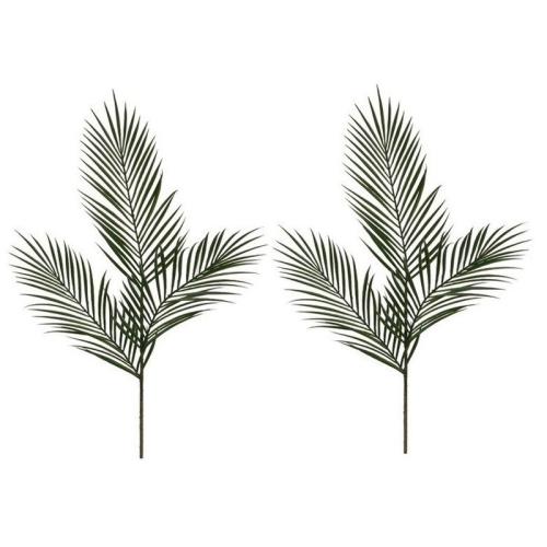 2x Groene Areca goudpalm kunsttak kunstplant 95 cm
