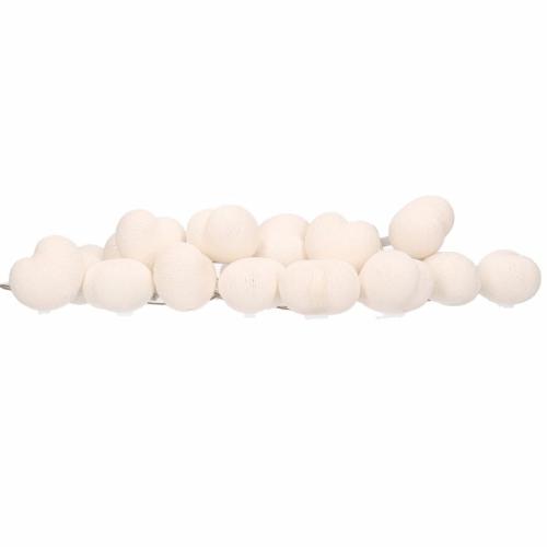Feestverlichting lichtsnoer met witte hartjes balletjes 378 cm