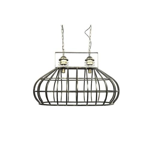 Hanglamp industrieel nikkel messing donkergrijs 99 cm