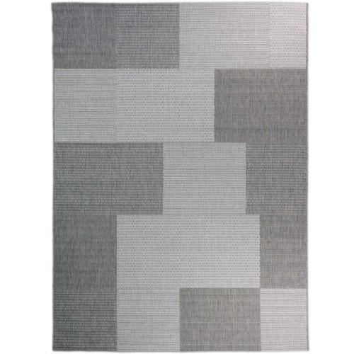 Vloerkleed Sisal Grijs Blokjes (In Outdoor) 120 x 170 cm