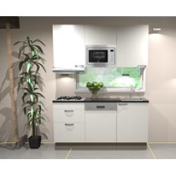 Keukenblok wit hoogglans 180 cm incl inbouw aparatuur RAI 5420