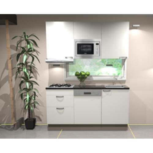 Keukenblok wit hoogglans 180 cm incl inbouw aparatuur RAI 5420