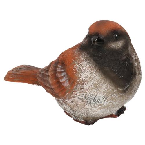 Huismus vogel beeldje woondecoratie 14,5 x 6,5 x 8,5 cm