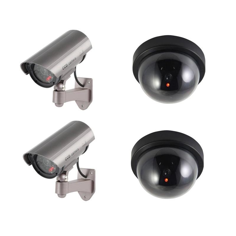 Dummy beveiligingscamera set met LED lampjes