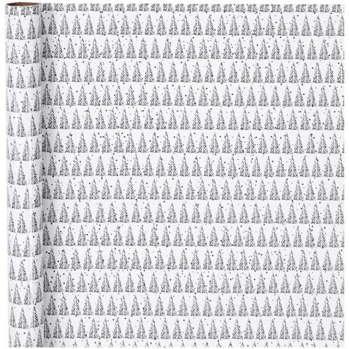 4x stuks luxe kerstpapier inpakpapier met kerstbomen 70 x 400 cm