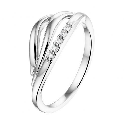 Ring zilver-zirconia zilverkleurig-wit