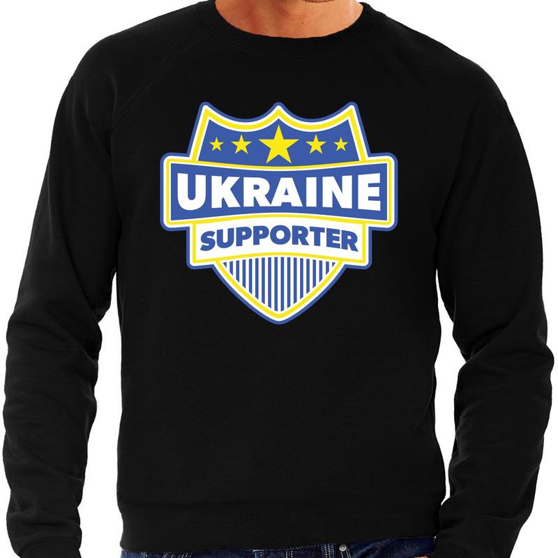 Oekraine ukraine supporter sweater zwart voor heren