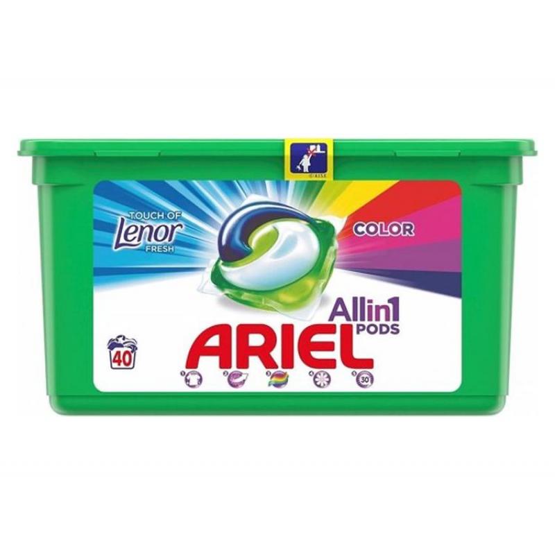 Ariel wasmiddel pods - 40 pods - Touch van Lenor - kleur