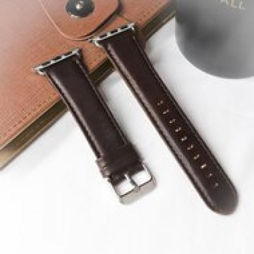 Retro leren bandje - Donkerbruin - Geschikt voor Apple Watch 44mm / 45mm / 46mm / 49mm