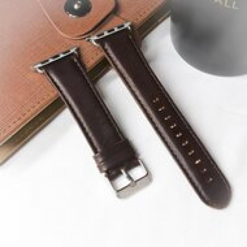 Retro leren bandje - Donkerbruin - Geschikt voor Apple Watch 44mm / 45mm / 46mm / 49mm